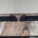 Former pair de chenet head woman black metal great vintage chimney