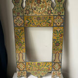 Antique wooden painted frame with flower motifs   88 cm x 47 cm