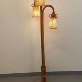 Vintage rattan floor lamp from the 70s