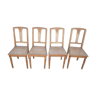 4 chaises cannées en bois années 1930