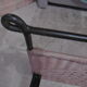 Black metal and rattan bed frame