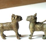 Book greenhouse, bronze leopards, 70s