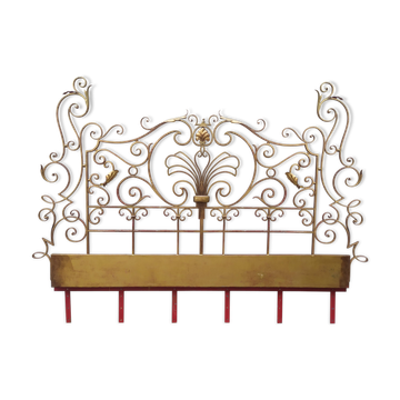 Golden wrought iron bedhead