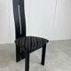 Set of 6 black wooden high back dining chairs - 1980s