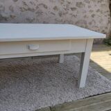 Table basse avec tiroir blanche