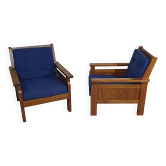 2 brutalist lounge chairs - 1960s