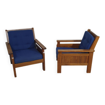 2 chaises longues brutalistes - années 1960