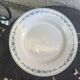8 flat plates with blue flower pattern earthenware niderviller moselle france art deco