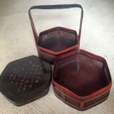 Pair of Chinese bamboo baskets