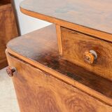 Set of 2 art-deco bedside tables with bakelite handles