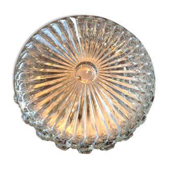 Structured glass round ceiling lamp 60/70s