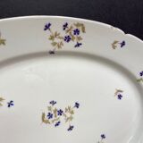 Oval-shaped dish in Limoges porcelain decorated with barbels Louis XV style