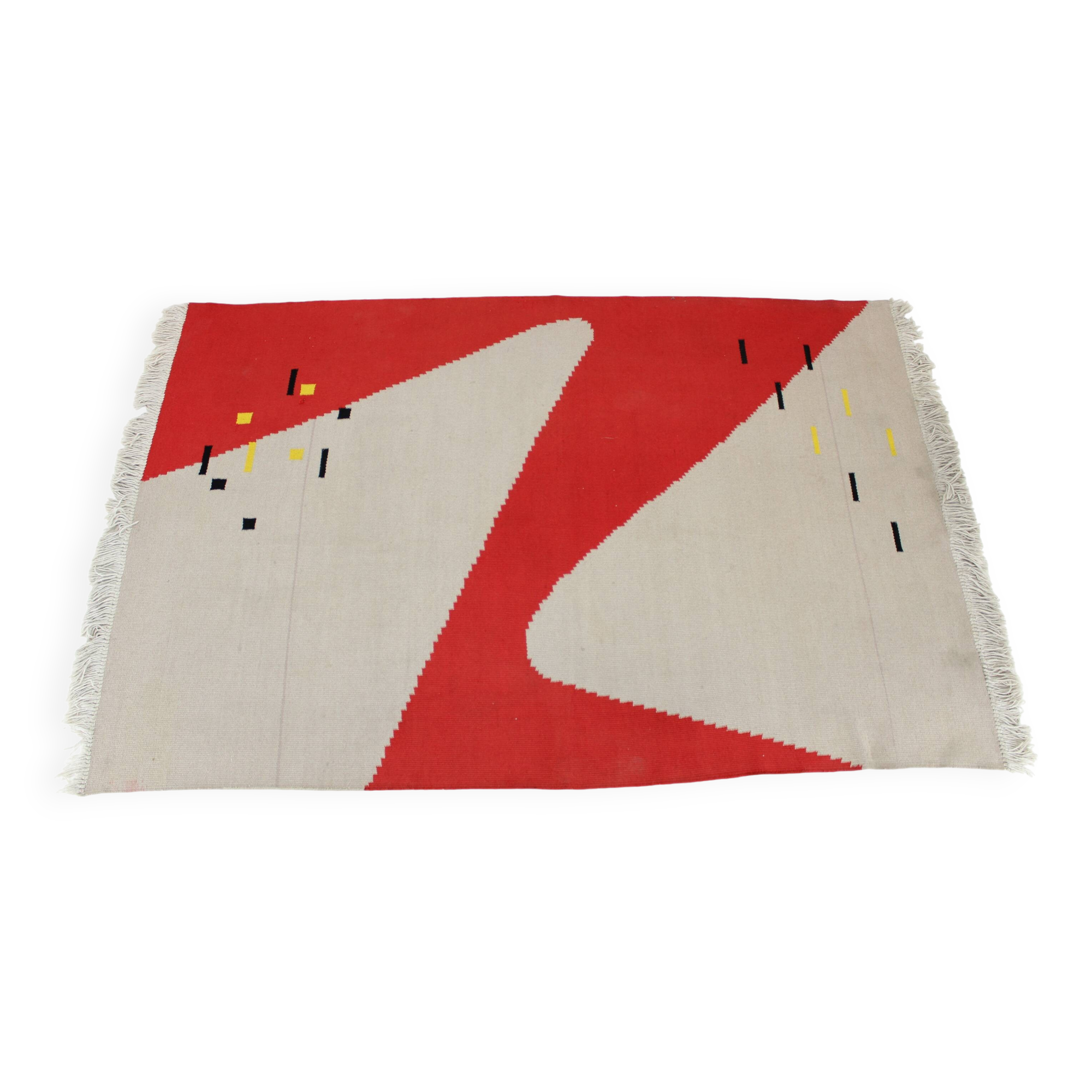 1960s Wool Abstract Rug, Czechoslovakia