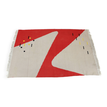 Tapis abstrait en laine des années 1960, Tchécoslovaquie