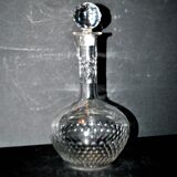 Antique Baccarat tortoiseshell cut crystal liqueur carafe H18cm 1900