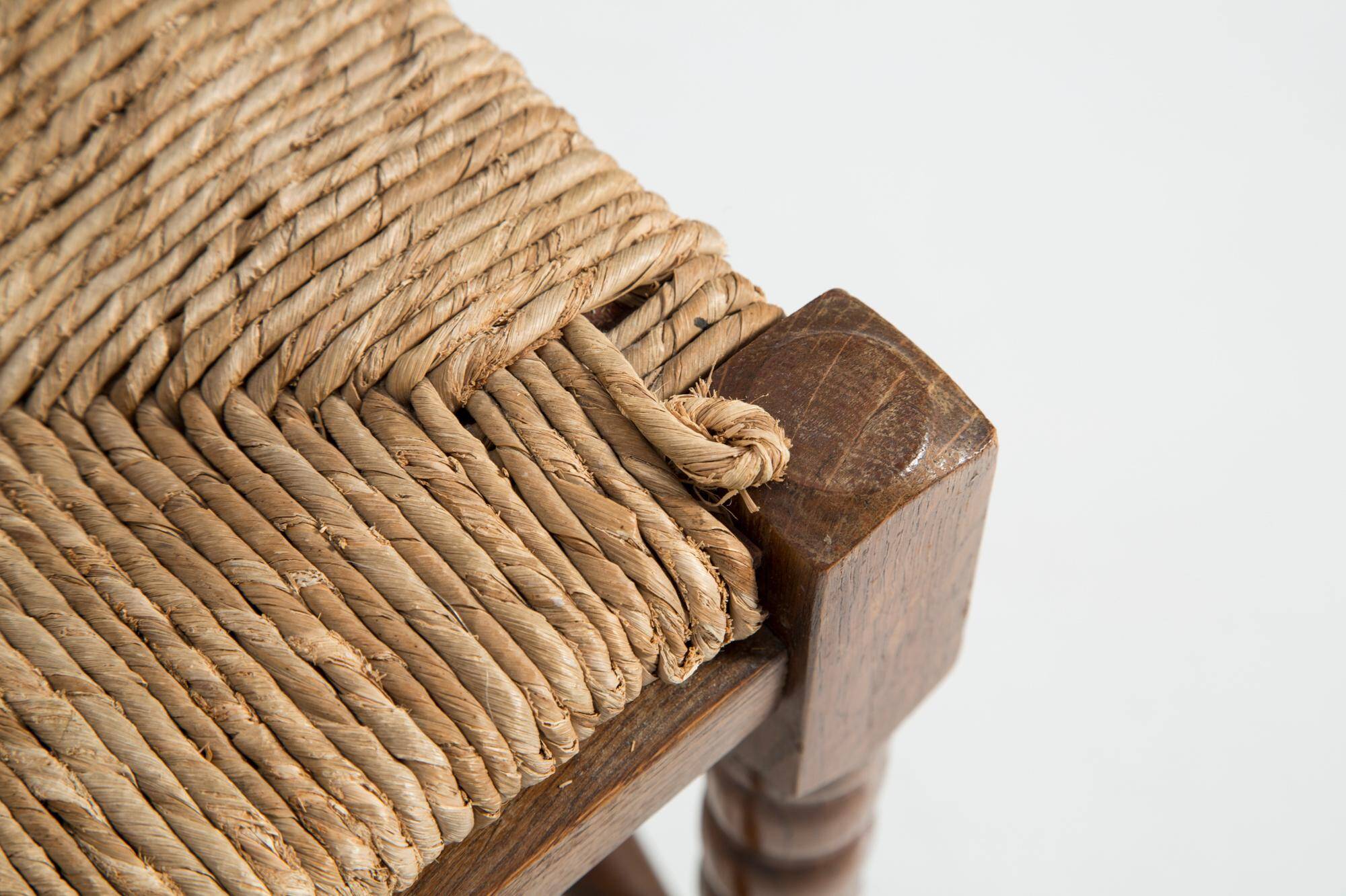 Mid-century provincial antique bobbin corner chair, France, 1940s.