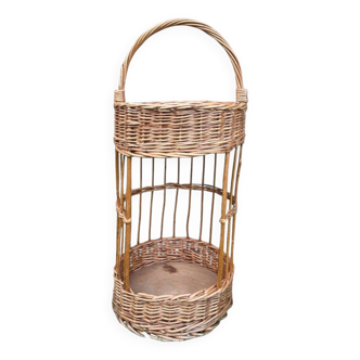 Panier osier à apéritif vintage