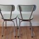 Duo de chaises en formica vert pastel années 70