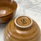 set of 2 small glazed stoneware bowls