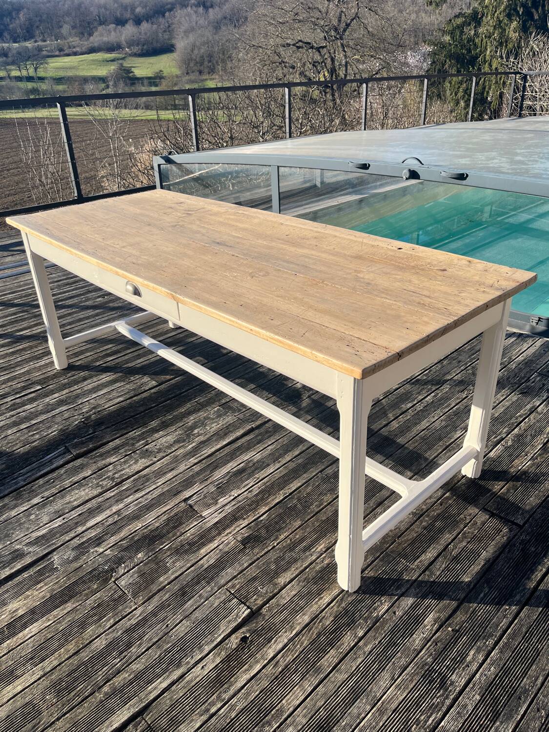 Large old farm table