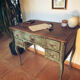 Antique patinated desk, Toscana finish, unique piece.