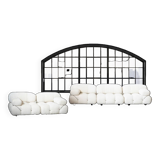 Camaleonda, B&B 2-seater sofa and 3-seater sofa in bouclè fabric, 1970