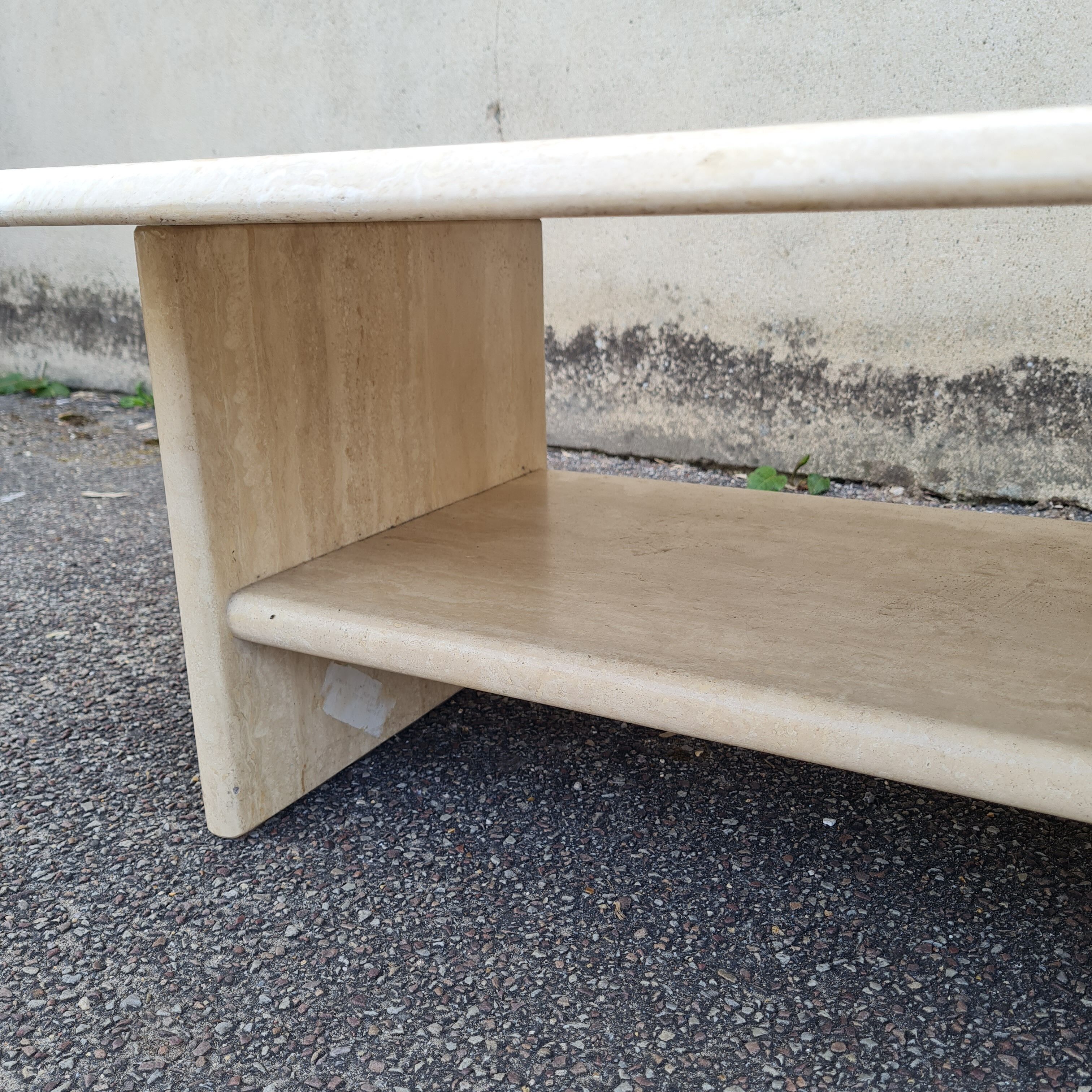 Travertine coffee table