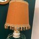 Vintage 1970 table lamp – Opaline base with floral print & shade f