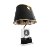 Lampe de table en laiton et plexiglas 1970