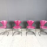 Vintage pink 'linda' dining chairs by Arrben, 1980s - set of 4