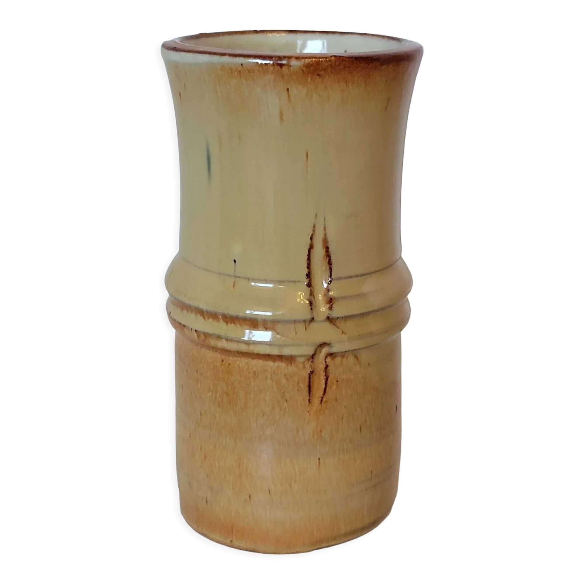 Bamboo-shaped ceramic vase