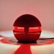 Red Space Age lamp in ceramic, Italy, 1970s.