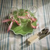Set de table blanc et vert