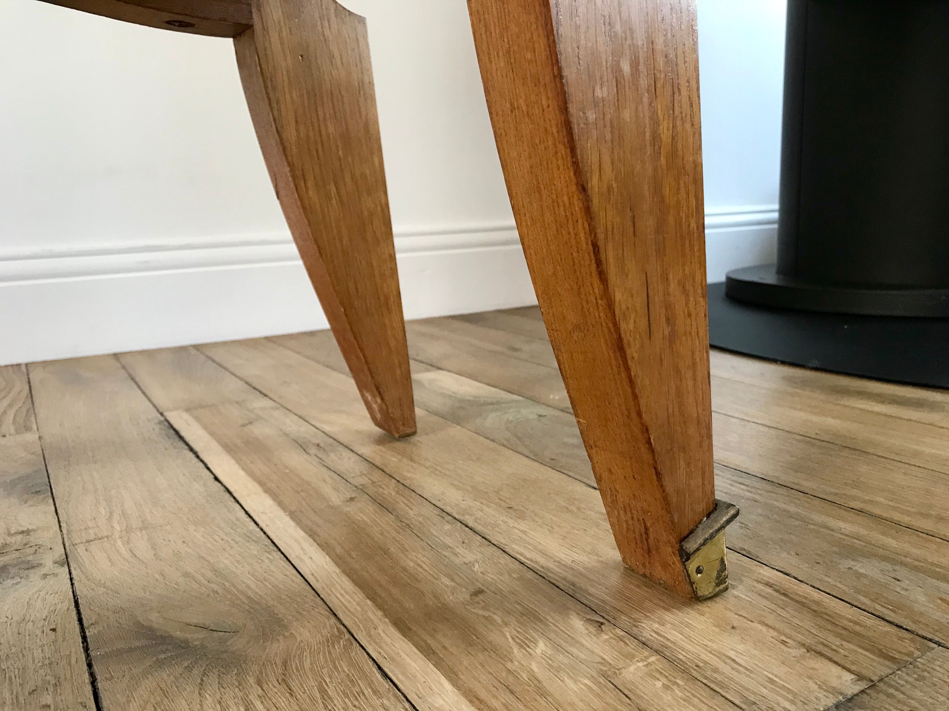 Bedside table in oak and brass 50s