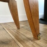 Bedside table in oak and brass 50s