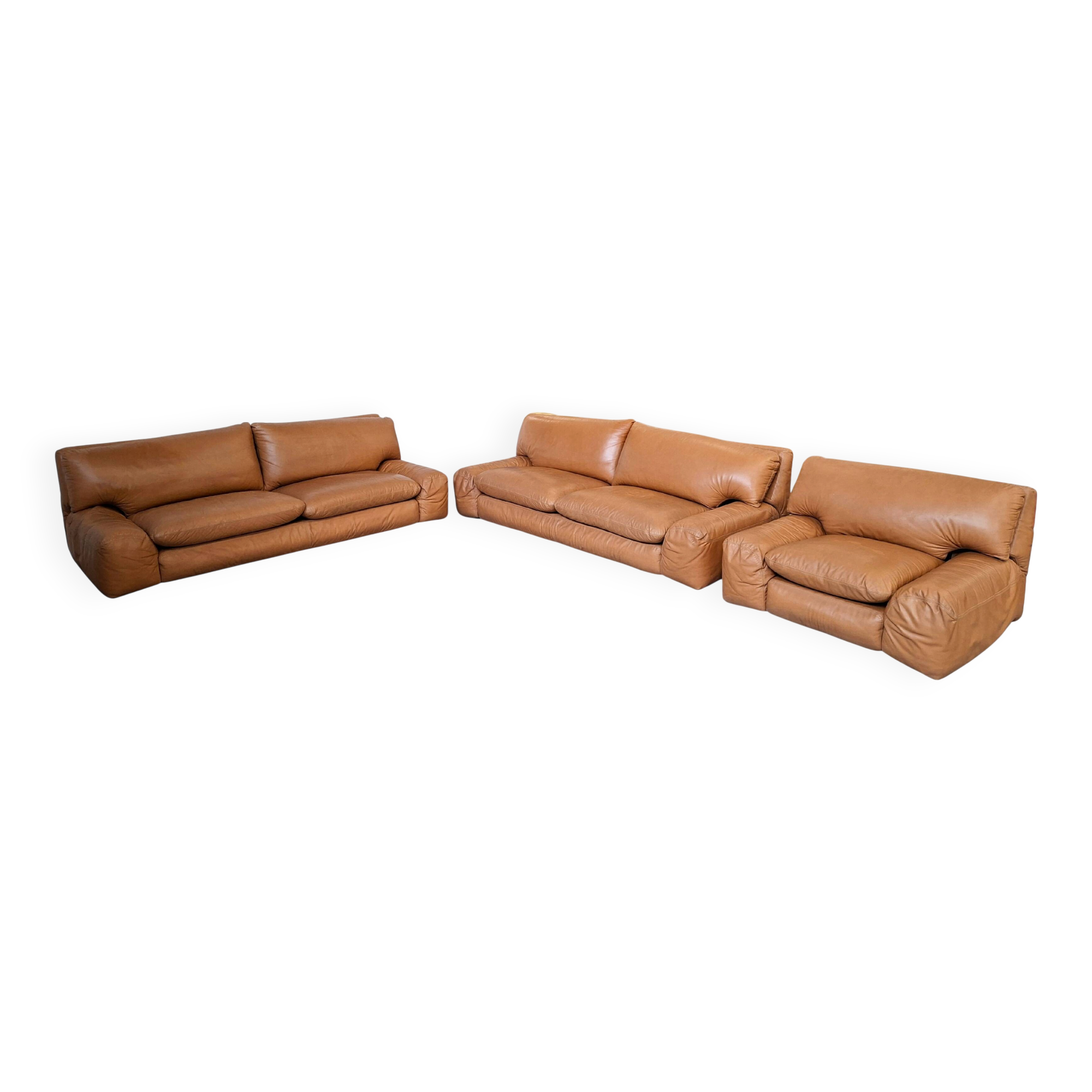 Set "Bengodi" – Design Cini Boeri pour Arflex Italia (2 Canapés + Fauteuil)