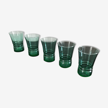 5 verres apéritifs vintage excel vert