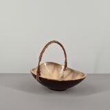 Iridescent ceramic cup or basket / signed / 50s / mid-century / vintage / xxth century