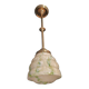 Art Deco ceiling light, marbled green opaline/brass, 1930s.