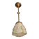 Art Deco ceiling light, marbled green opaline/brass, 1930s.