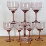 Lot 8 tinted blown glass wine glasses