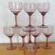 Lot 8 tinted blown glass wine glasses