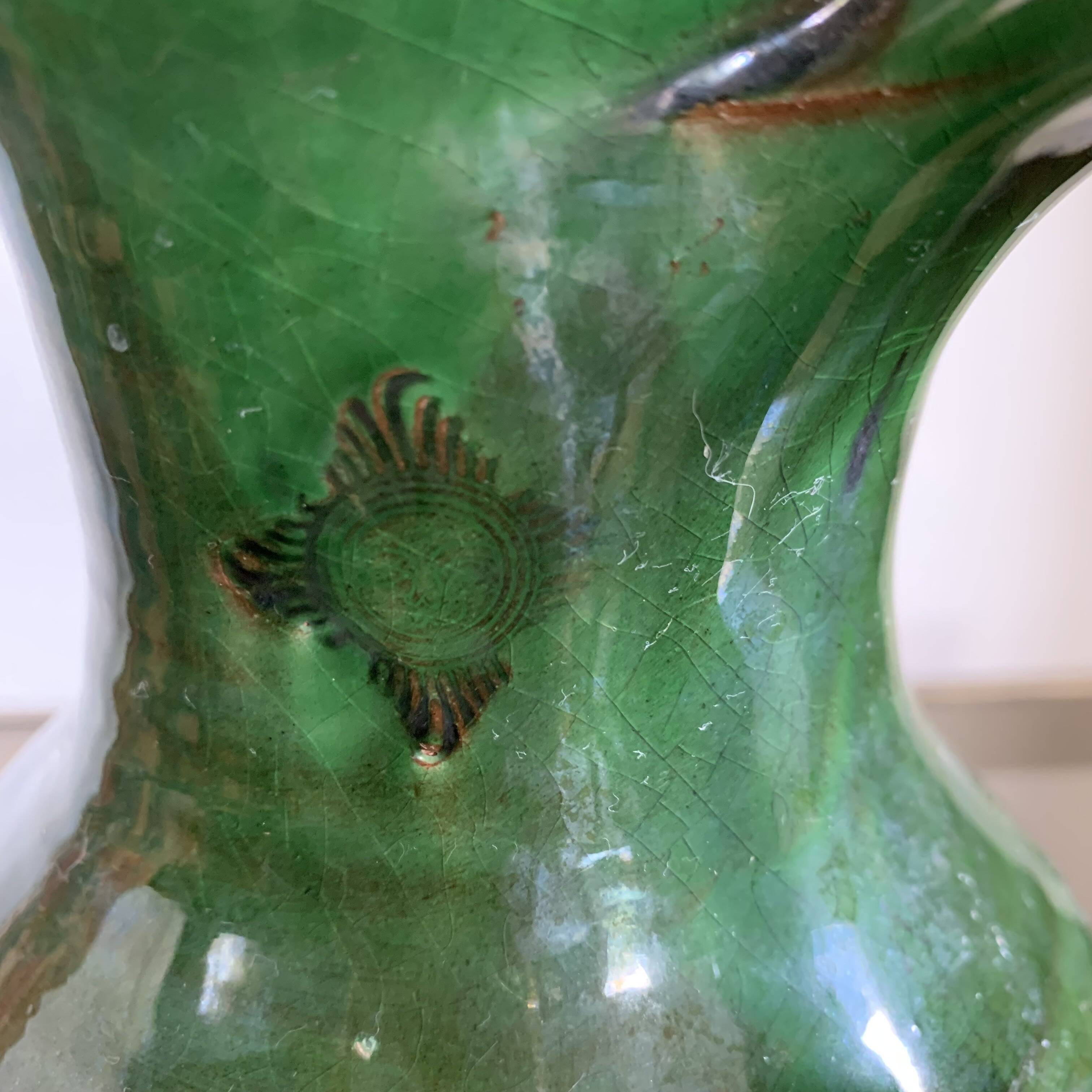Enamelled terracotta carafe pitcher