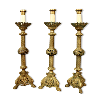 Suite of 3 candle picnic mounted in lamp