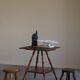 Square side table in solid oak, mid-century modern, 1960s.