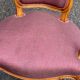 Louis XV armchair in solid wood and burgundy fabric