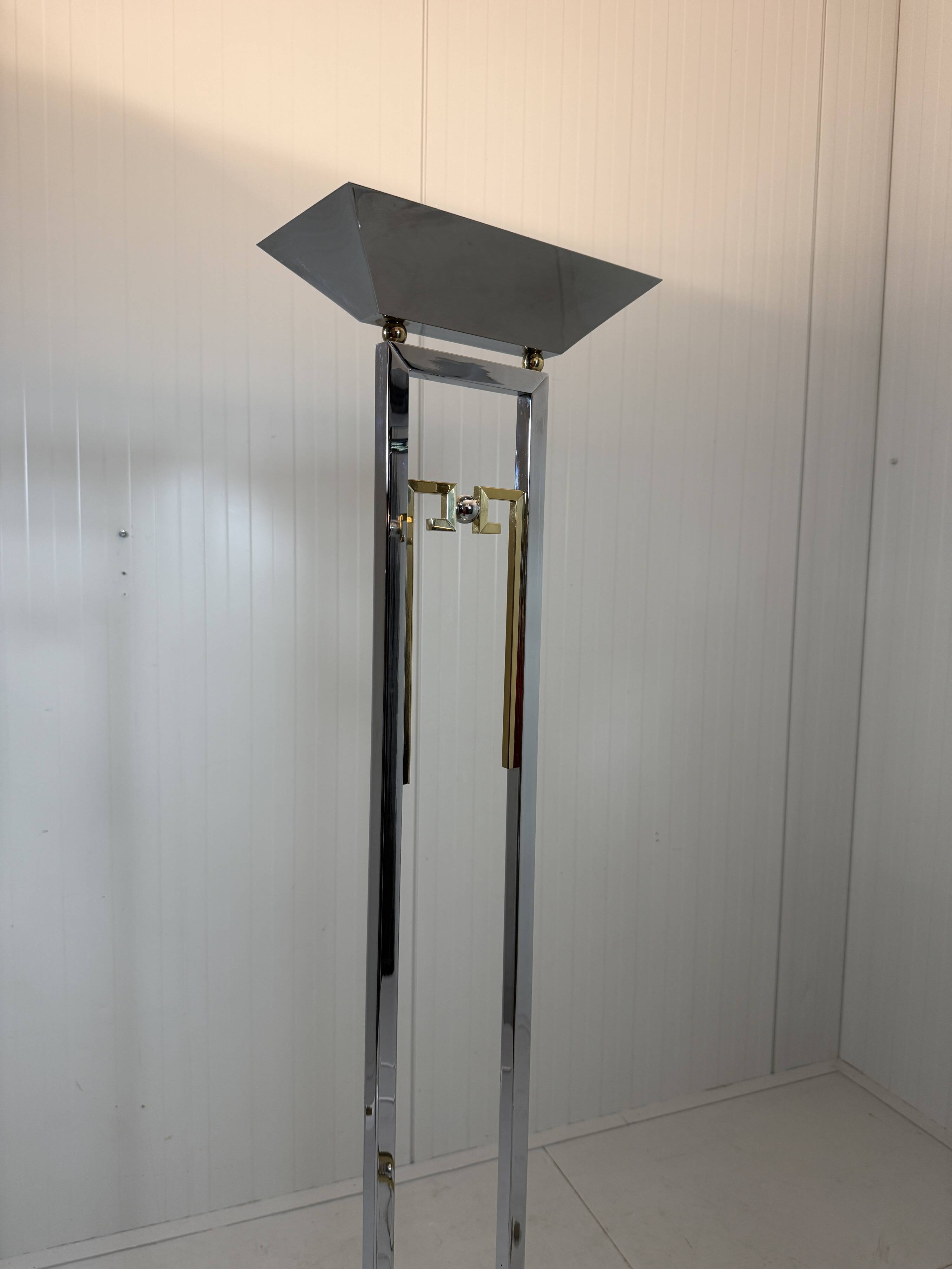 Arte Lumen floor lamps chrome & brass 1970’s, set of 2