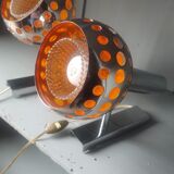 Paire d'appliques en métal chromé orientables sur rotules vers 1970