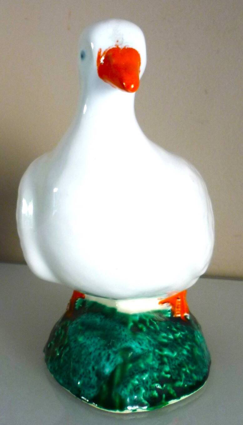 Glazed ceramic bird, signed Vallauris with bright colors