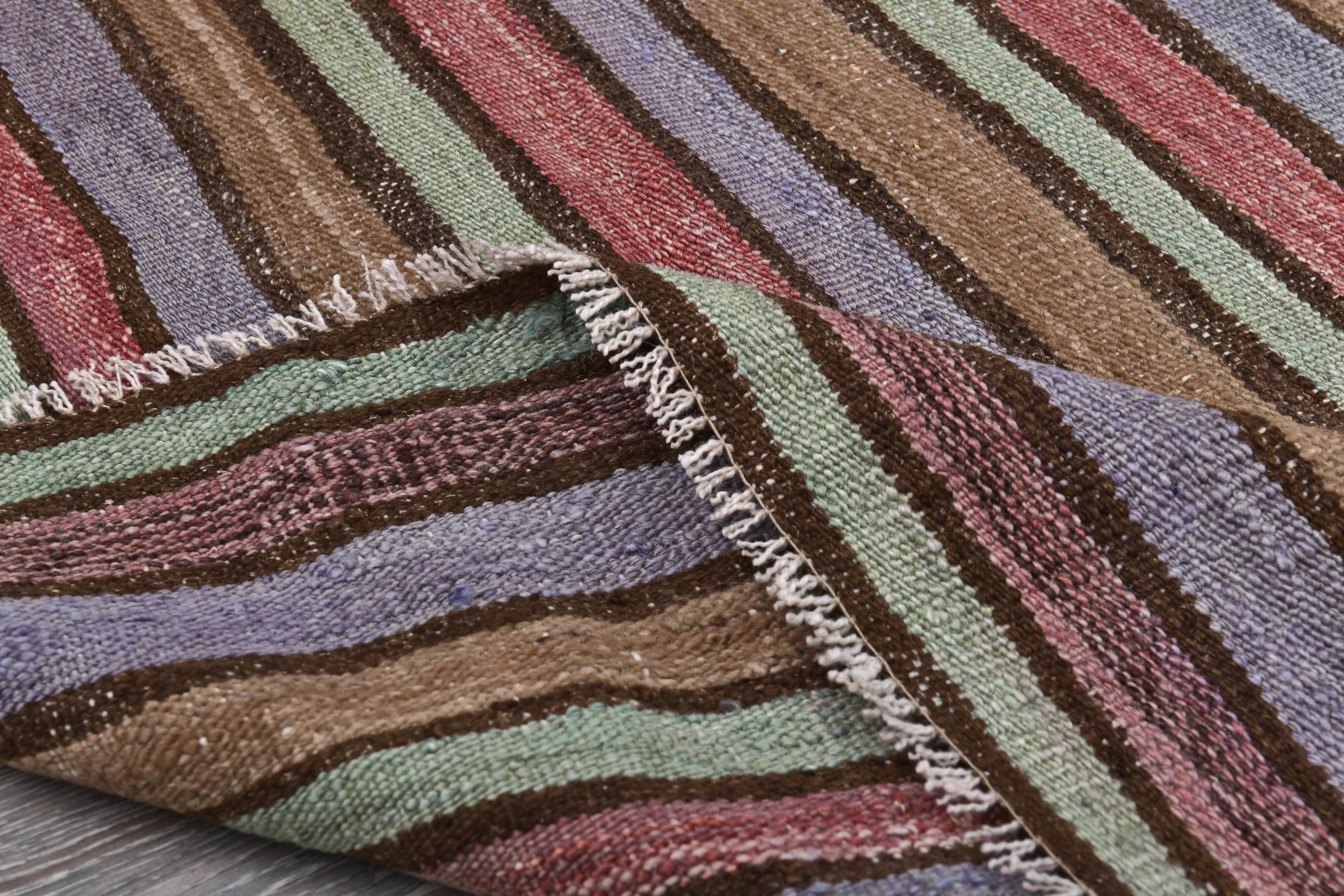 Blue & Green Striped Kilim Rug 146x288Cm SK 241322